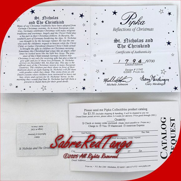 Pipka Reflections Of Christmas St Nicholas Christkind Ltd Ed Figurine COA #11342 - Picture 9 of 11